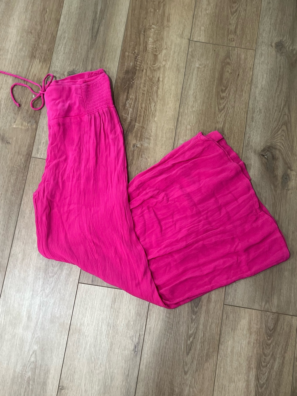Happily Grey Fuchsia Palazzo Pants, Size Small, Wide Leg With Pleated Details